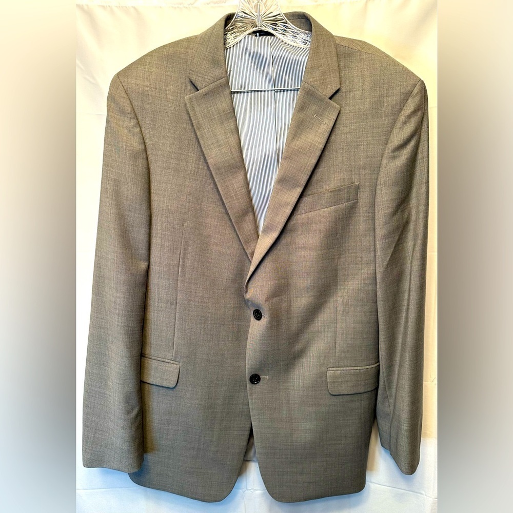Tommy Hilfiger 100% Wool Blazer Mens Size 44L Gray Sport Coat Mint Condition
